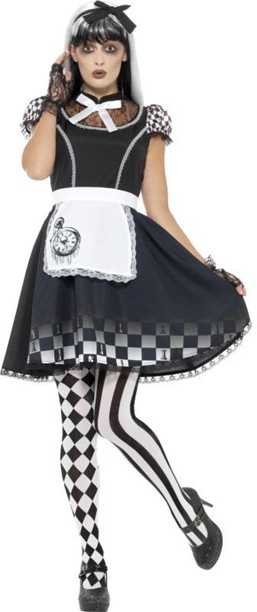 Alice In Wonderland Kostuum | Gotische Alice In Wonderland | Vrouw | Large | Halloween | Verkleedkleding